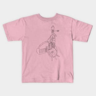 Zombie Ray Gun Blueprint Soft Pink Kids T-Shirt